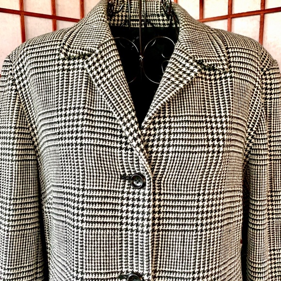 Rafaella Wool Blend Plaid Houndstooth Blazer - Picture 2 of 6